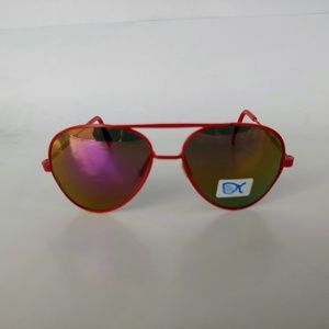 (NWT) Vintage 90's Kids Aviator Metal Sport Sunglasses (S.Red)